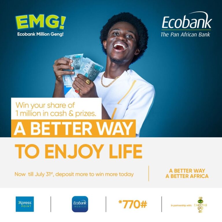 Last Chance Alert Win Big with EcobankMillionGengJuly is the final month to secure your share of over 7000 prizes Deposit multiples of GHS500 for a shot at up to GHS10000 in cash or other amazing rewards.Dont  768x768