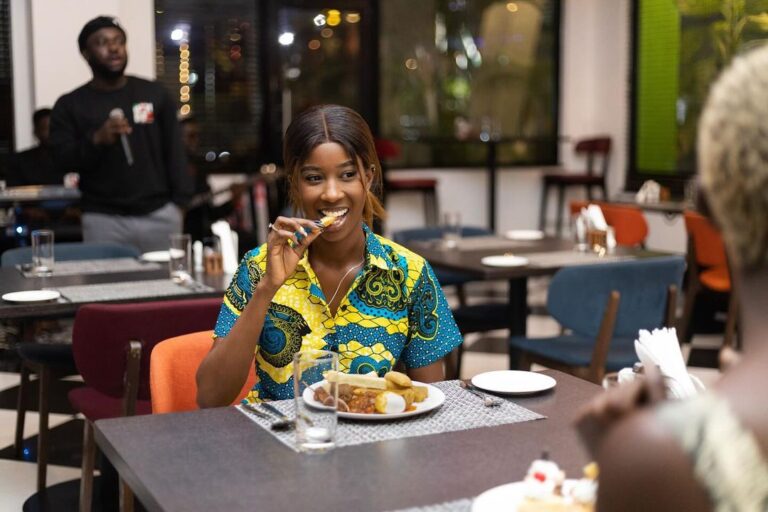 Unleash your inner foodie while you embrace the finger licking fun at Ibis styles Accra No Fork Friday Buffet with live band performance from @bembemband fridaynight africandishes nightlife livemusic food 768x512