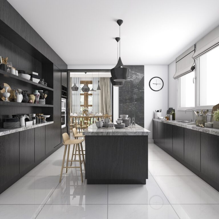 3d rendering nice contemporary style black kitchen 2023 11 27 05 03 19 utc min 768x768